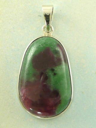 Sterling Silver Pendant Ruby Zoisite P64